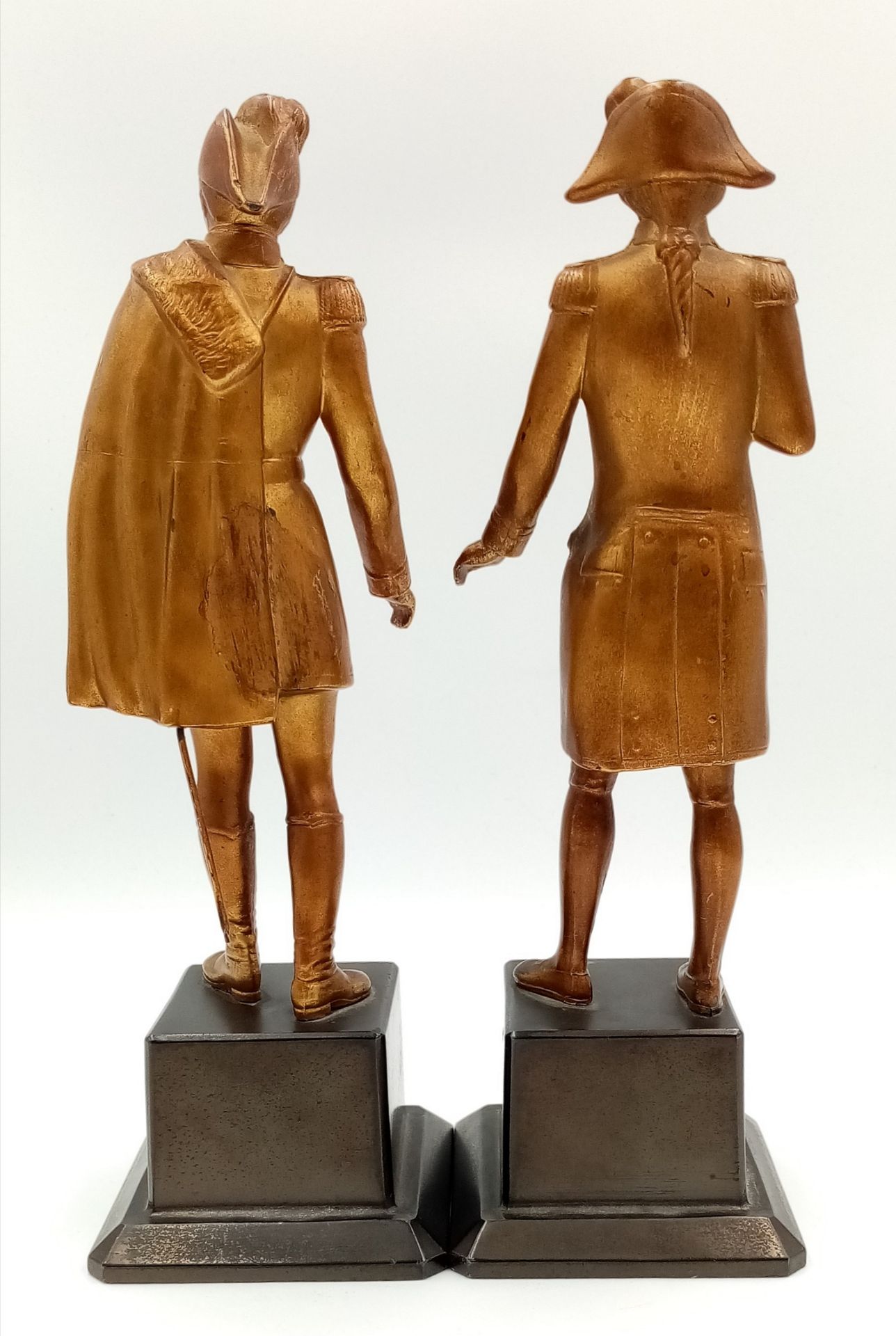 A Pair of Cast Bronze Napoleonic Figures of Nelson and Wellington on Bakelite Plinths. 24cm Tall. - Image 2 of 4