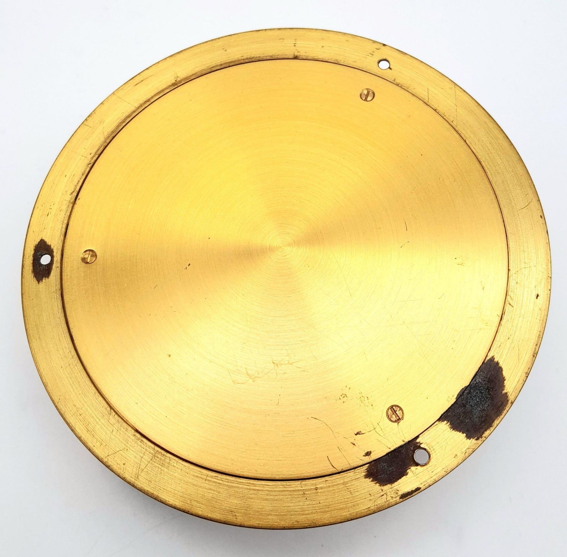 A Nautical, polished brass, KELVIN HUGHES barometer, having the shape of a ship-cabin’s porthole, - Bild 7 aus 7