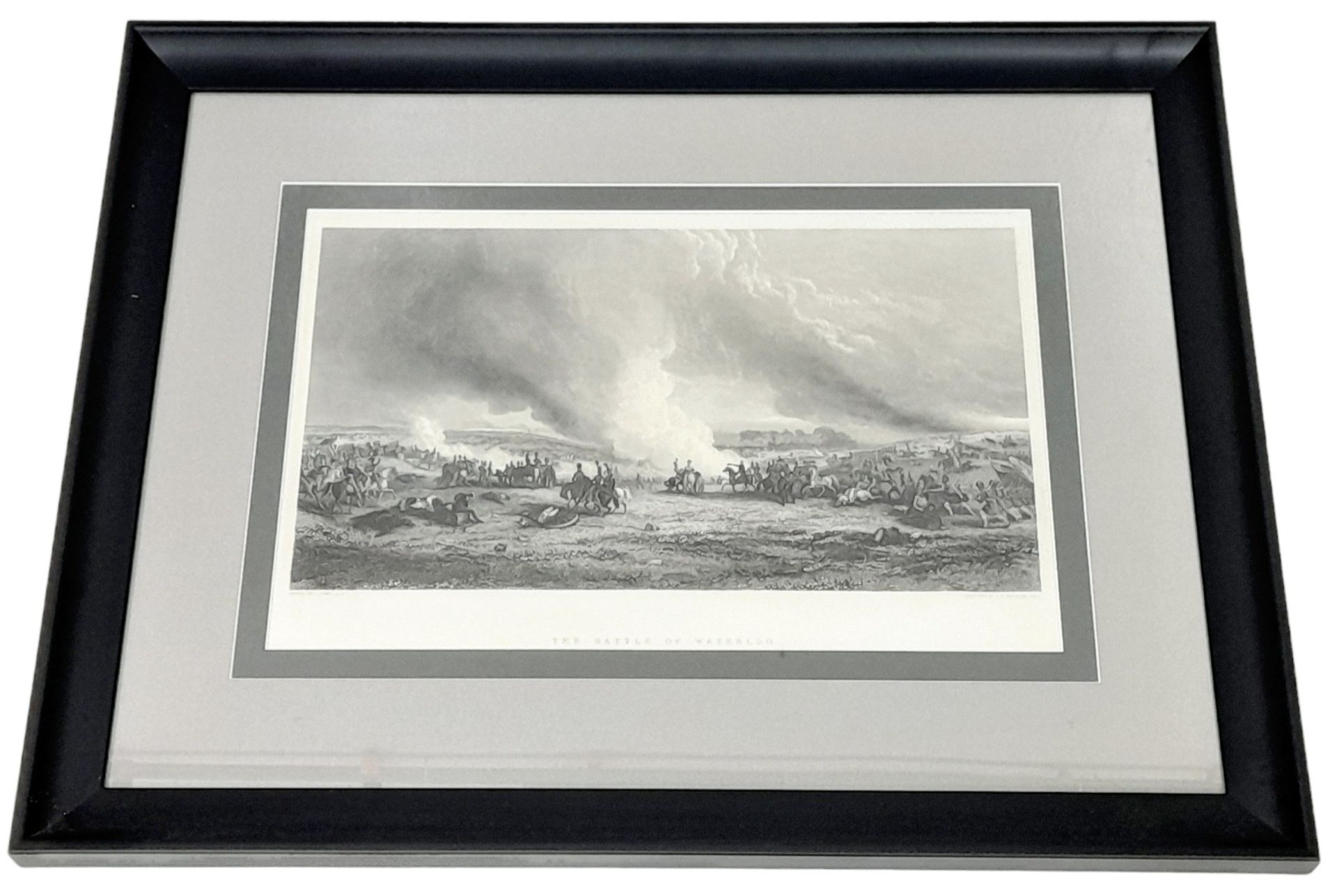 An Immaculately Modern Framed and Glazed Engraving of the Battle of Waterloo Painted by G. Jones R.