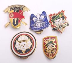 Vietnam War Era US Special Forces Enamel Clutch Pin Badges