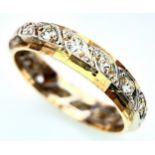 A 9K YELLOW GOLD (TESTED) STONE SET RING. 2G. SIZE L.