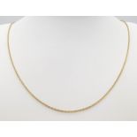 A 9K Yellow Gold Disappearing Necklace. 44cm length. 2.1g weight.