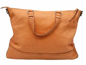 A Mulberry Effie tote bag, soft apricot leather with silver tone hardware, includes removable