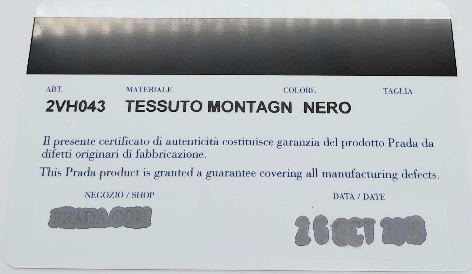 A Prada Black 'Tessuto Montagna' Crossbody Bag. Textile exterior with silver-toned hardware, a - Image 10 of 11