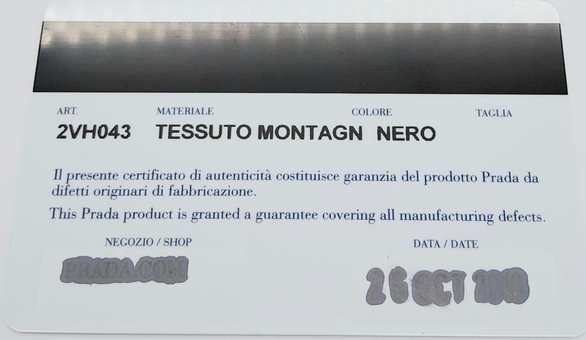 A Prada Black 'Tessuto Montagna' Crossbody Bag. Textile exterior with silver-toned hardware, a - Bild 10 aus 11
