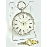 Antique silver ladies pocket watch working