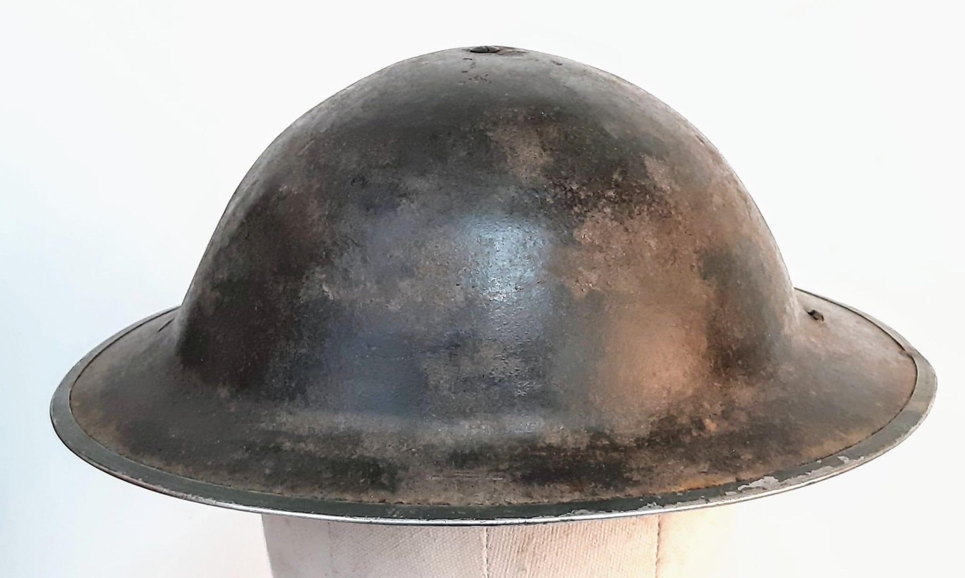 WW2 South African MK II “Tommy” Helmet. The holes at the back are for a cloth nape protector - Image 3 of 6