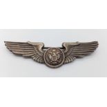 WW2 US Army Air Force Silver Crew Brevet Wings. Made by Wallace Bishop, Brisbane Australia