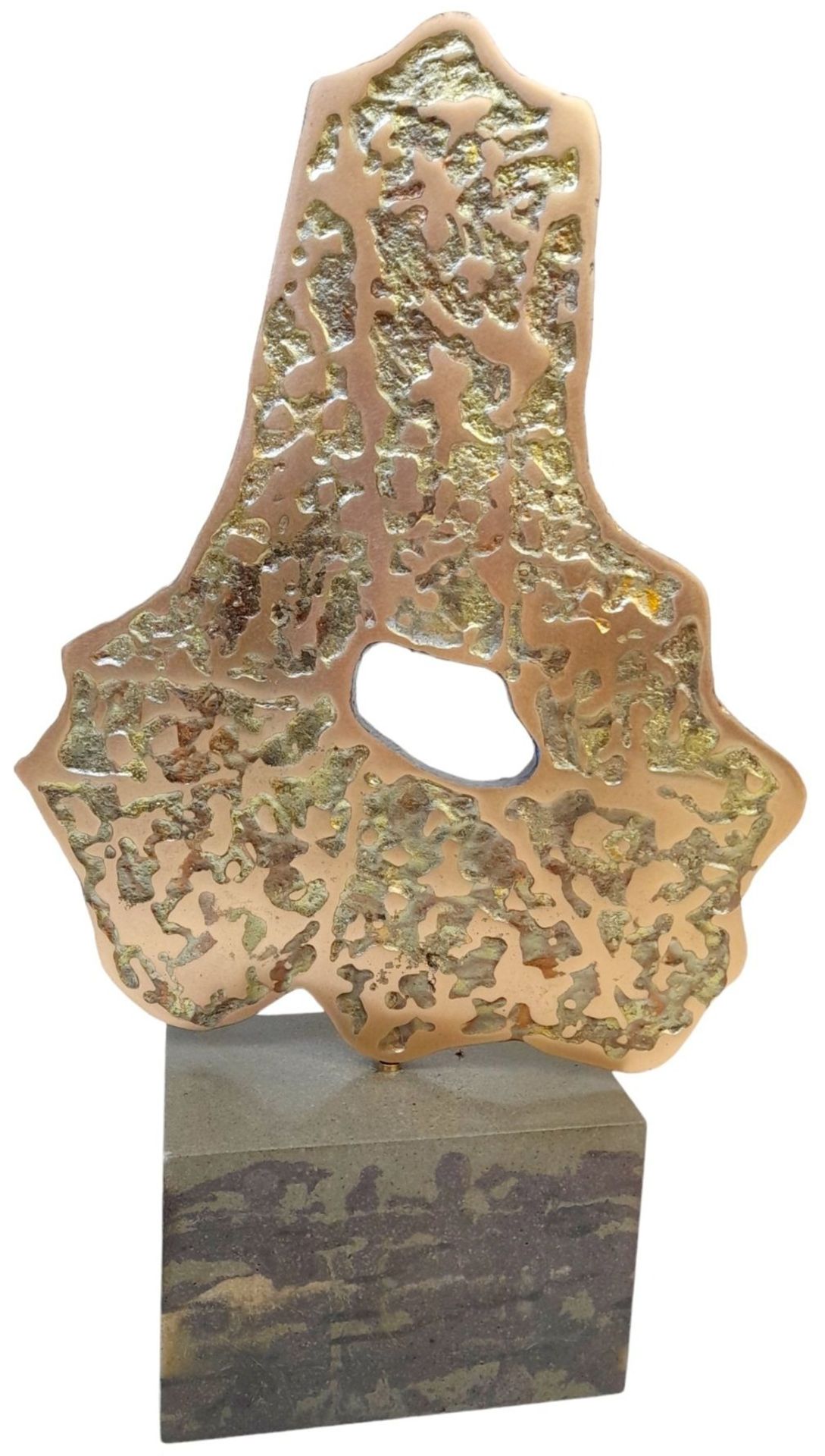 A Bronze Abstract Sculpture by Philip Hearsey, "Of this Land" - monogram signature lower edge near