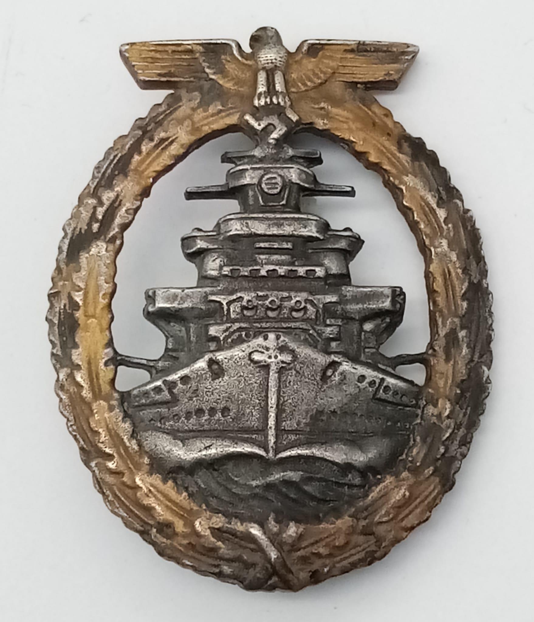 WW2 German High Seas Badge. Awarded for service to the crews of the High Seas Fleet consisting