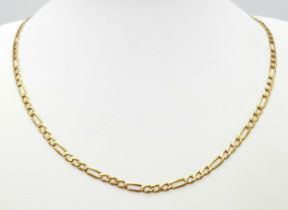 A 9 K yellow gold chain necklace, with lobster clasp. Length: 48 g, weight: 7.5 g.