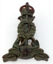 WW2 British Economy Issue Plastic Cap Badge. Royal Pioneer Corps.