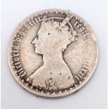 An 1872 Queen Victoria Gothic Type Silver Florin. Please see photos for conditions.