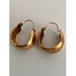 Classic 9 carat GOLD WIDE BAND HOOP EARRINGS. Full UK hallmark. Please see pictures. 2.48 Grams.