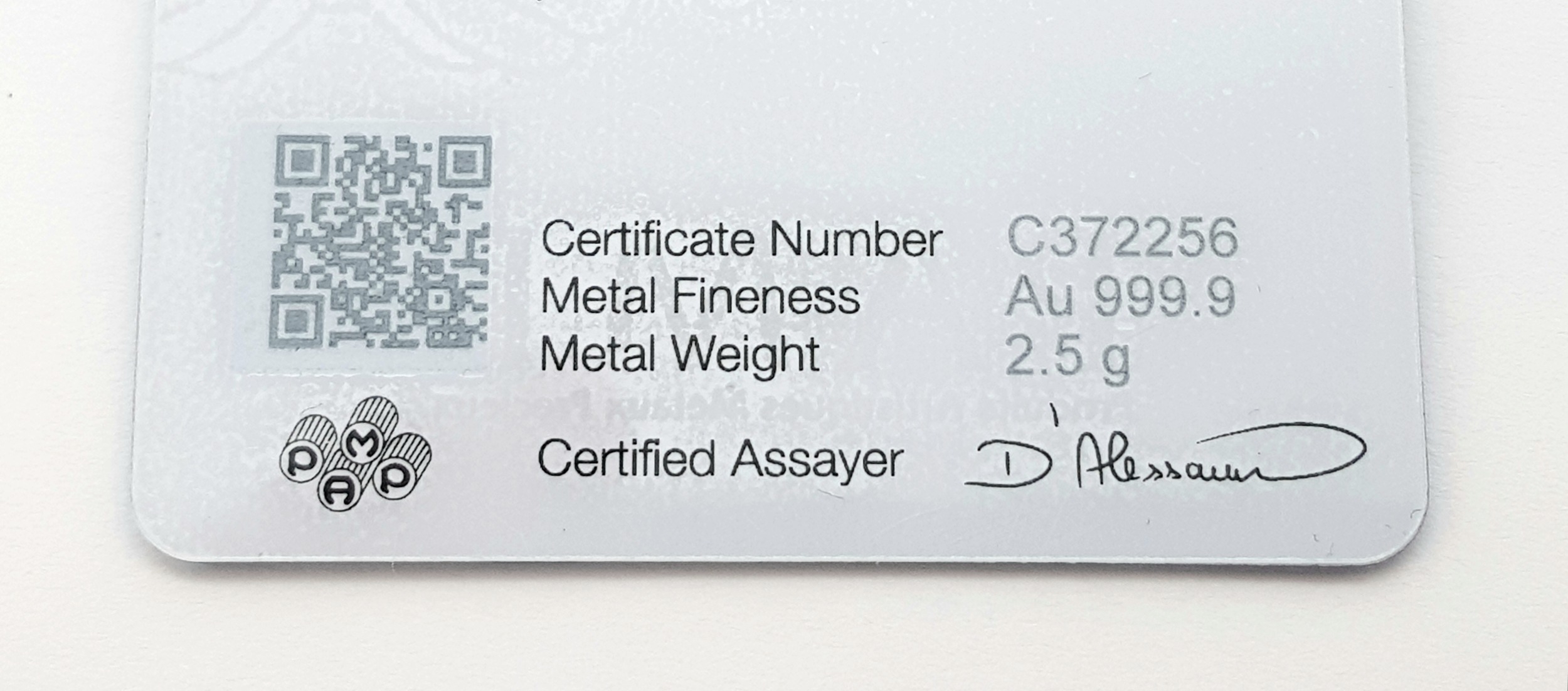 A 2.5g Fine Gold (.999) Swiss Ingot. Comes in a self contained package. - Image 7 of 7
