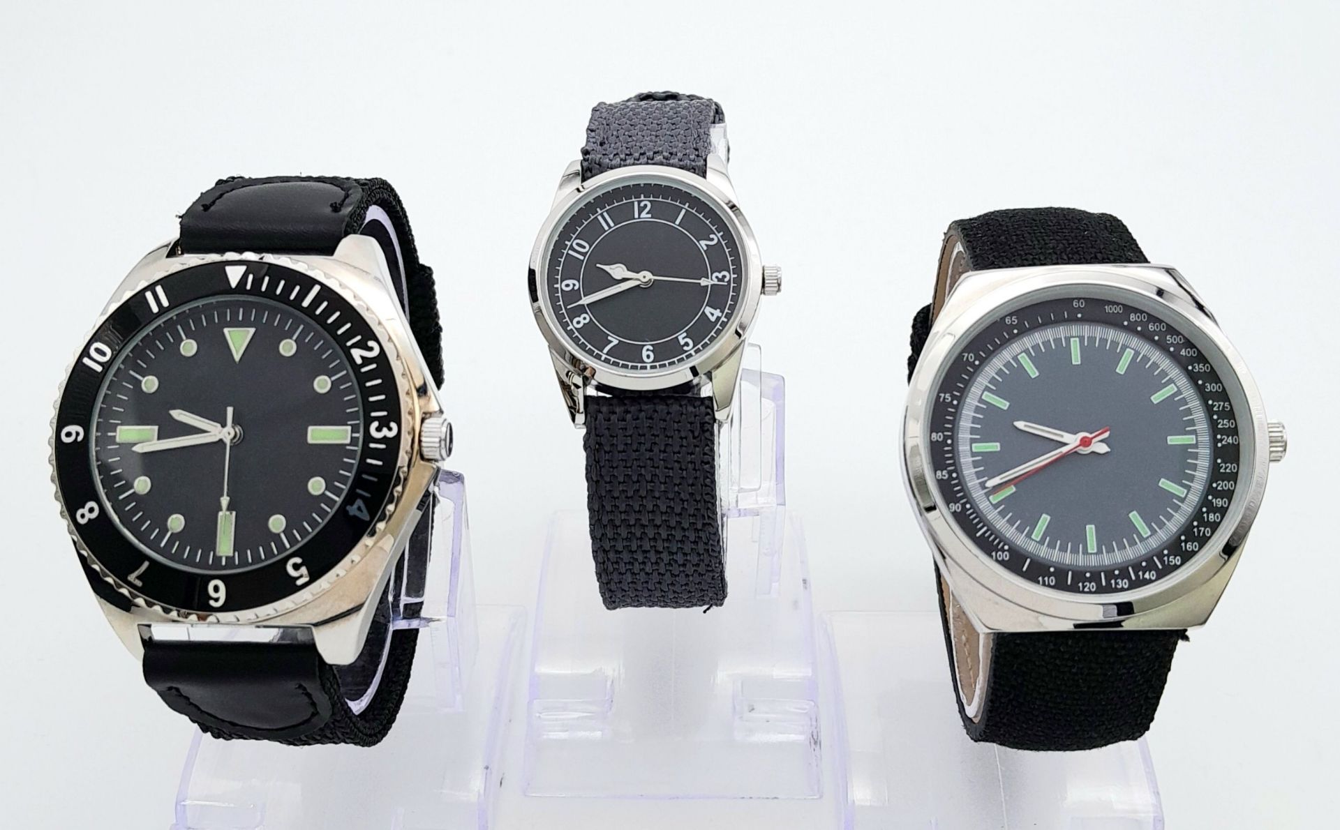 Three Boxed with Papers, Military Designed Watches. Comprising: 1) French Army Watch (40mm Case), 2)