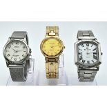 A Parcel of Three Men’s Dress Watches Comprising; 1) A Stainless Steel Tank Style Watch by FC Free