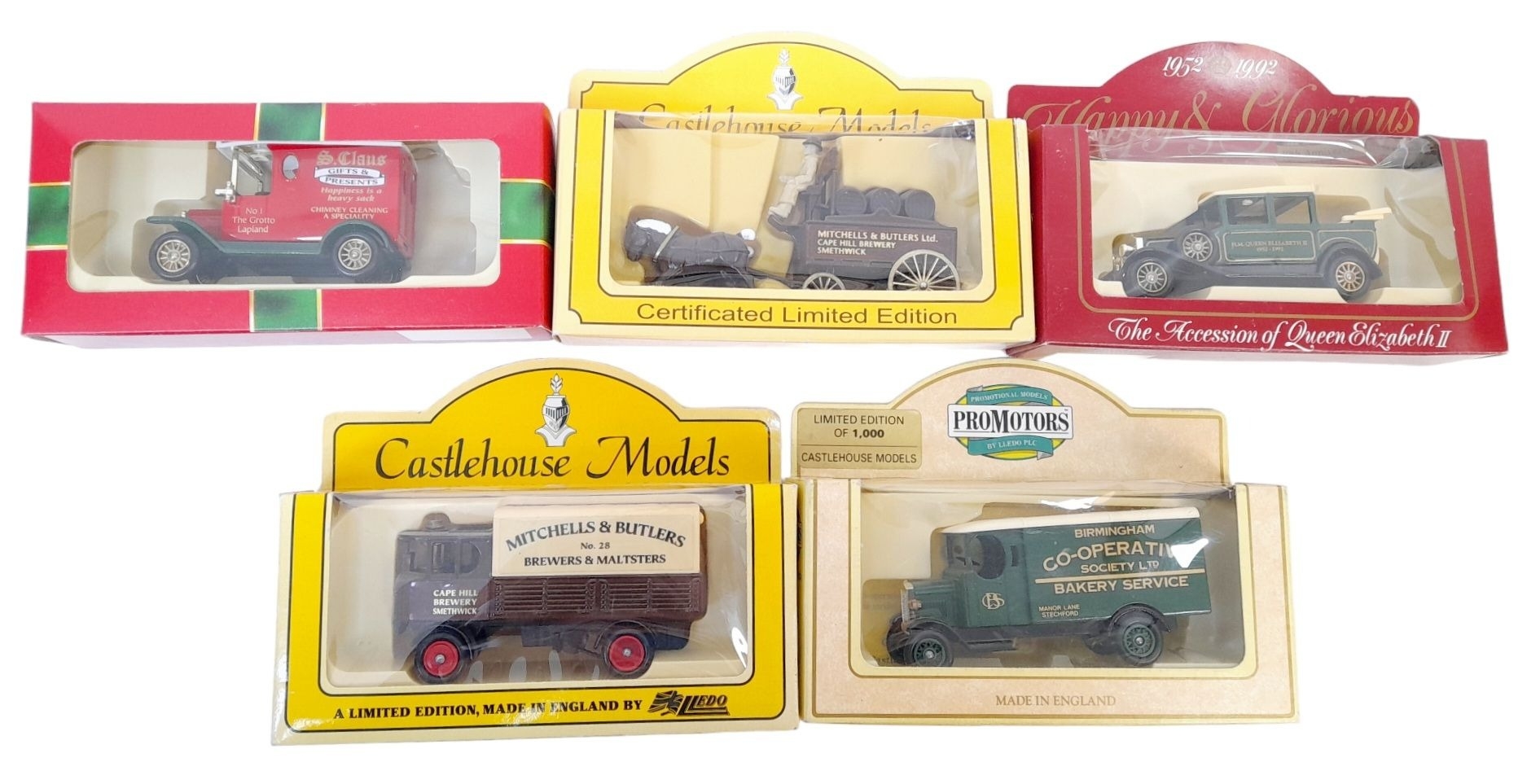 A Pack of Five Vintage Die Cast Toy Vehicles. As new in boxes.