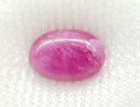 A 7.17ct Ruby Gemstone Cabochon - AIG certified in a sealed container.