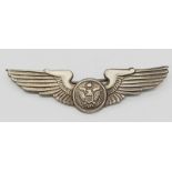 WW2 USAAF Air Crew Silver Wings. Maker: Wallace Bishop, Brisbane.