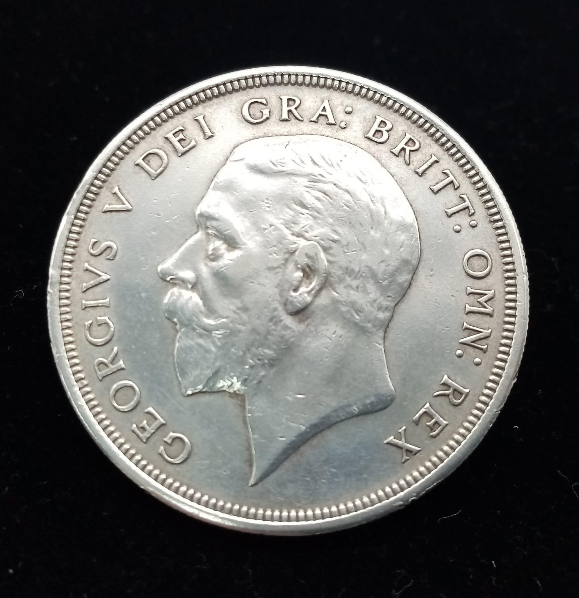 A Rare (1 of 9034) George V 1928 Wreath Silver Crown Coin. EF+ grade but please see photos. - Image 2 of 2