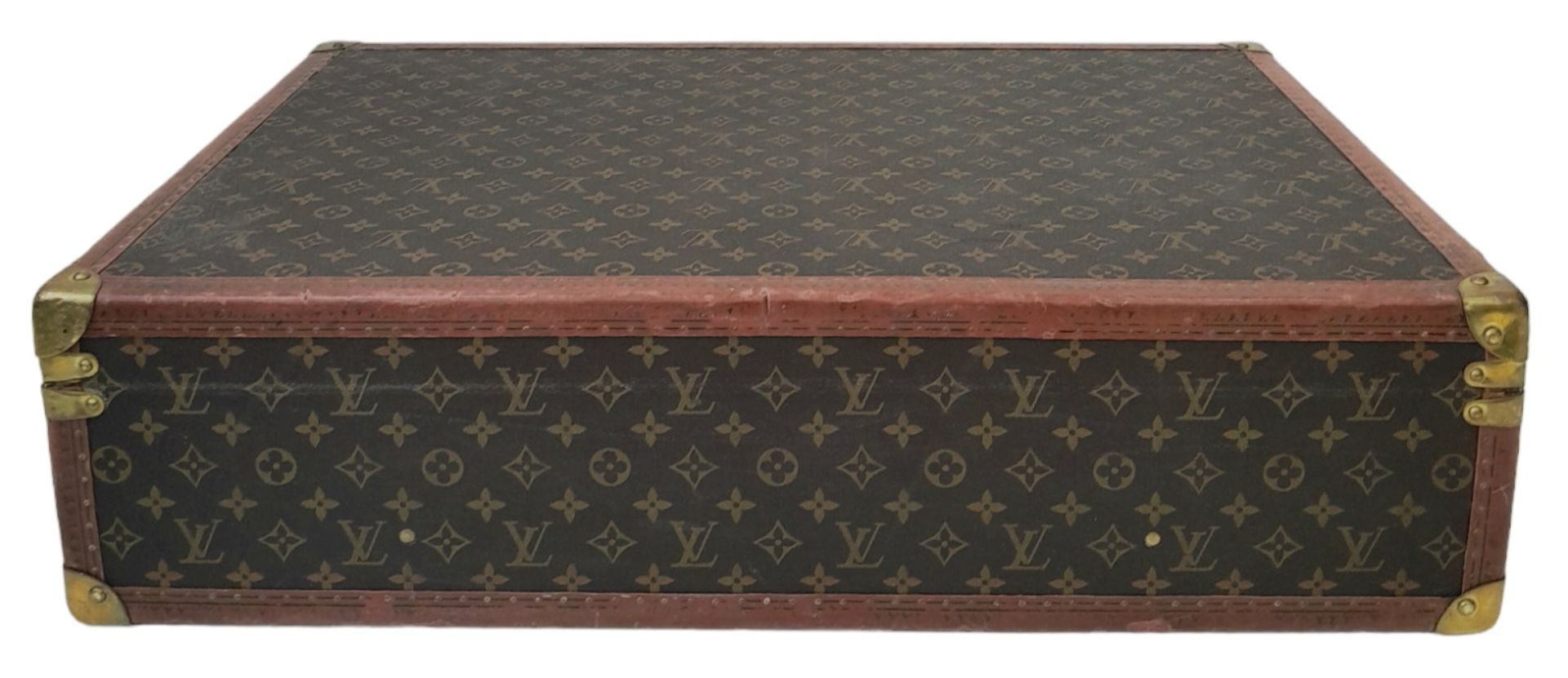 A Vintage Possibly Antique Louis Vuitton Suitcase. The last lot of our LV trilogy. Canvas monogram - Image 13 of 13