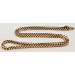 A beautiful 9 K yellow gold heavy chain necklace with a herringbone design, length: 63 cm, weight: