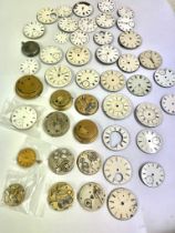 Antique vintage pocket watch movements & dials . As found
