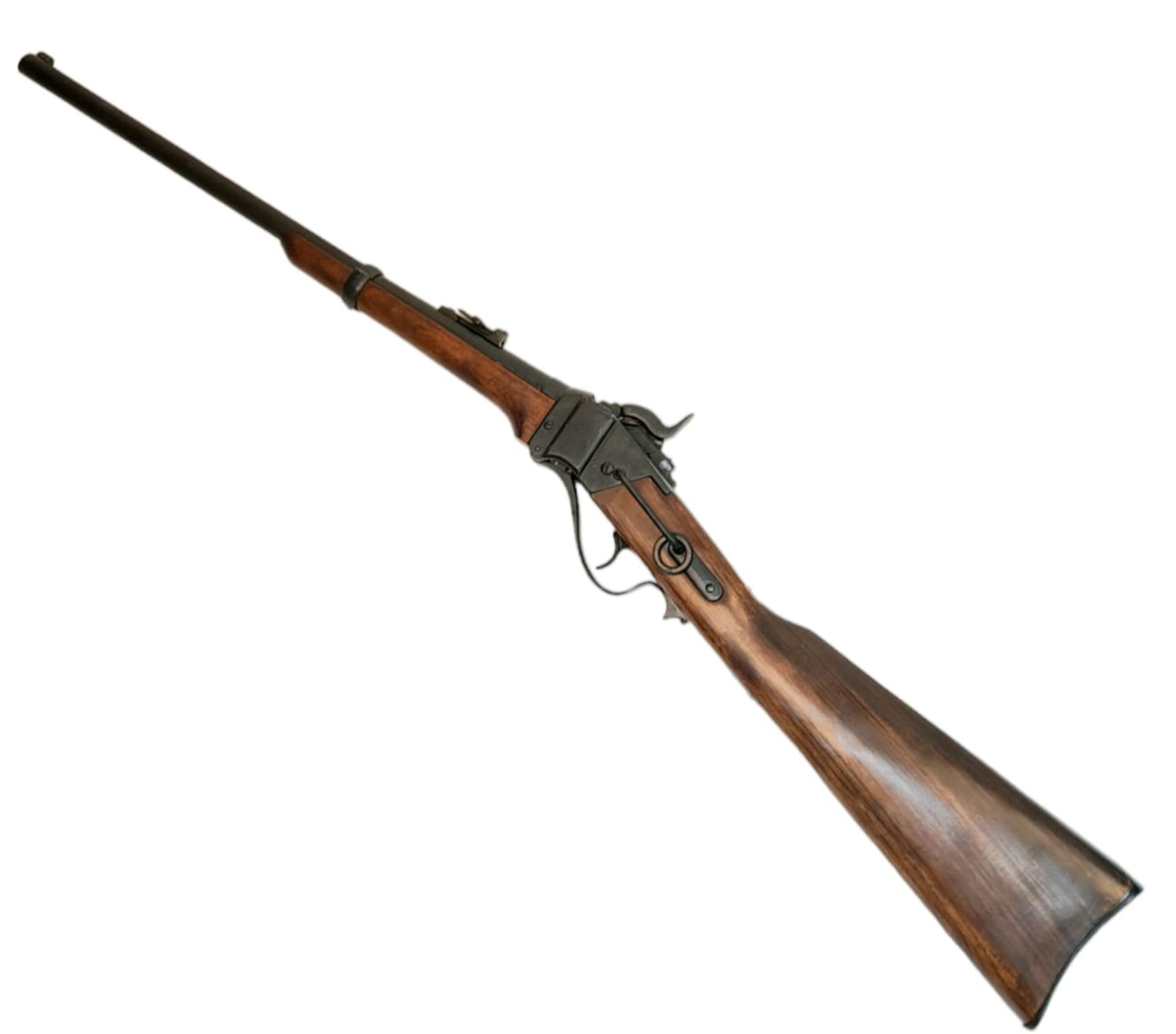 A Vintage, Full Weight and Size, Retrospective Inert Replica of an 1859 Carbine Rifle. Wood and