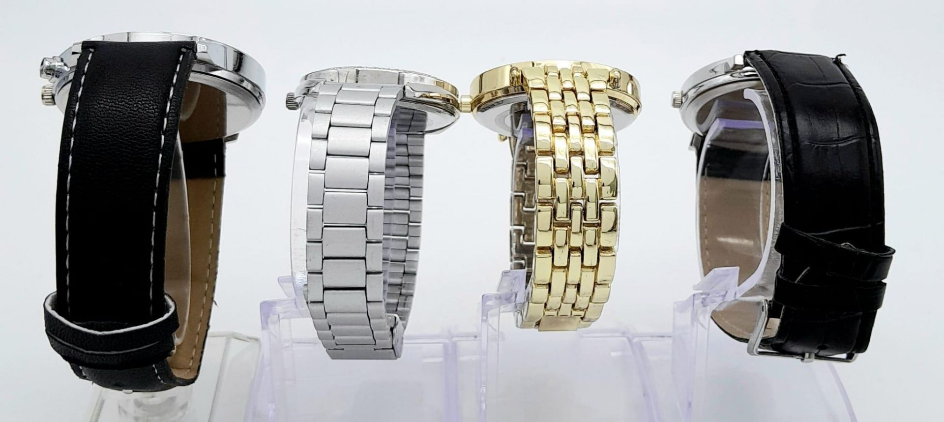 A Parcel of Four Quartz Fashion Watches, Two Men & Two Ladies Comprising; 1) A Gold Tone Clear Stone - Bild 5 aus 6