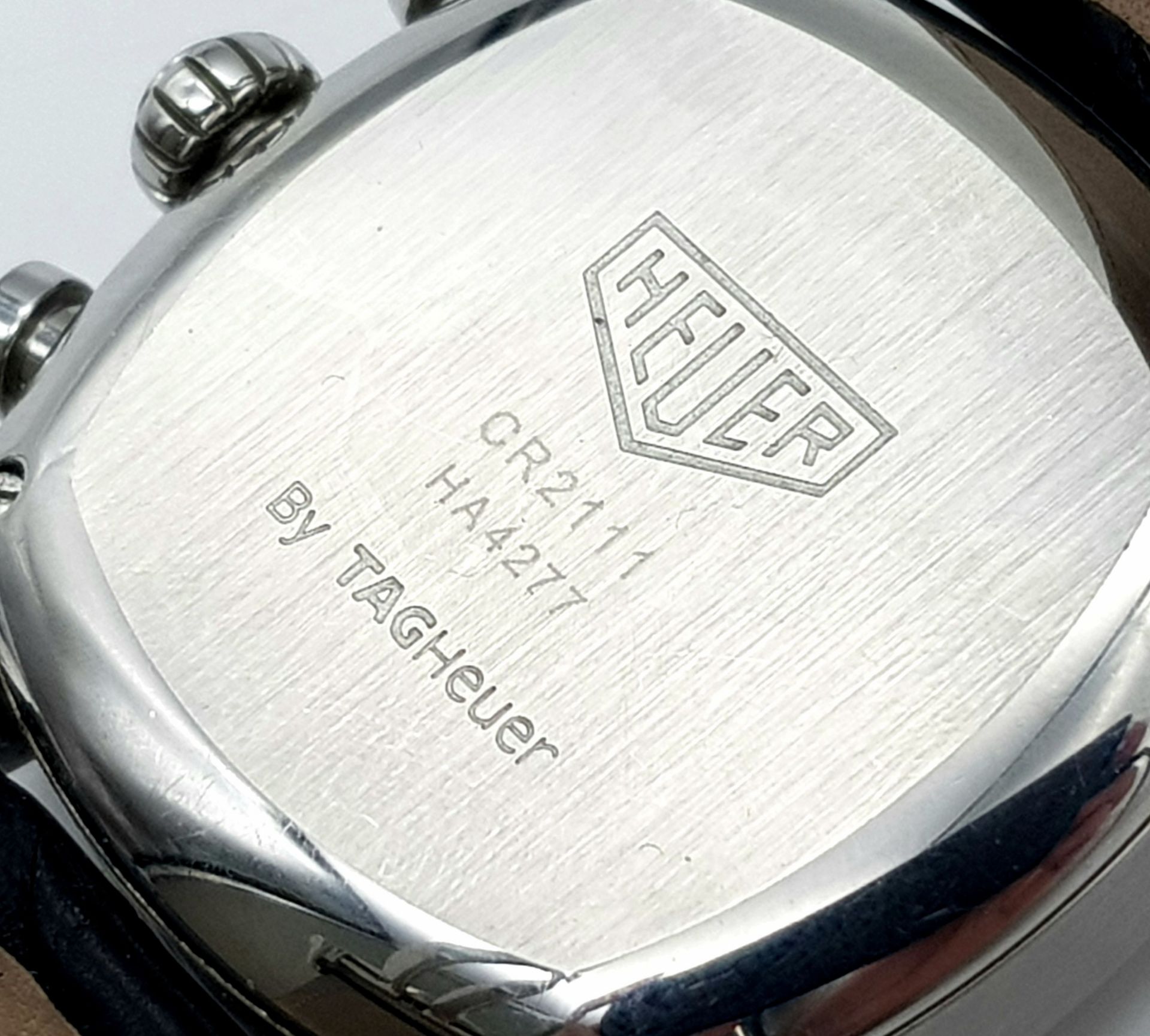 A Tag Heuer Monza Re-Edition Automatic Chronograph Watch. Model CR2111. Black Croc Leather Tag - Bild 6 aus 7