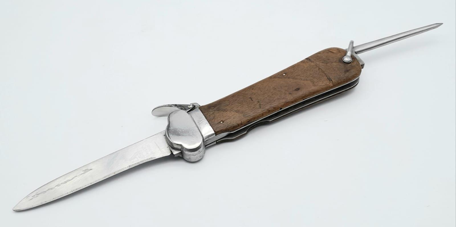 A German WW2 Luftwaffe Paratrooper Gravity Knife. Gravity action for blade release - built to get