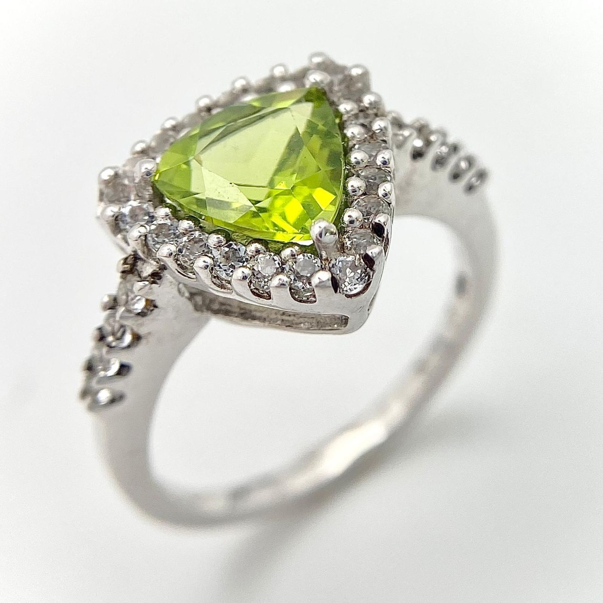 Three 925 Sterling Silver Gemstone Rings: Amethyst - Size P, Peridot - Size N and Ruby - Size R. - Image 4 of 10