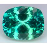A 16ct Blue/Green Diopside Gemstone. Rectangular cut. No certificate so as found.