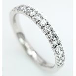 AN 18K WHITE GOLD DIAMOND HALF ETERNITY RING. 0.50ctw, size L, 2.6g total weight. Ref: SC 8075