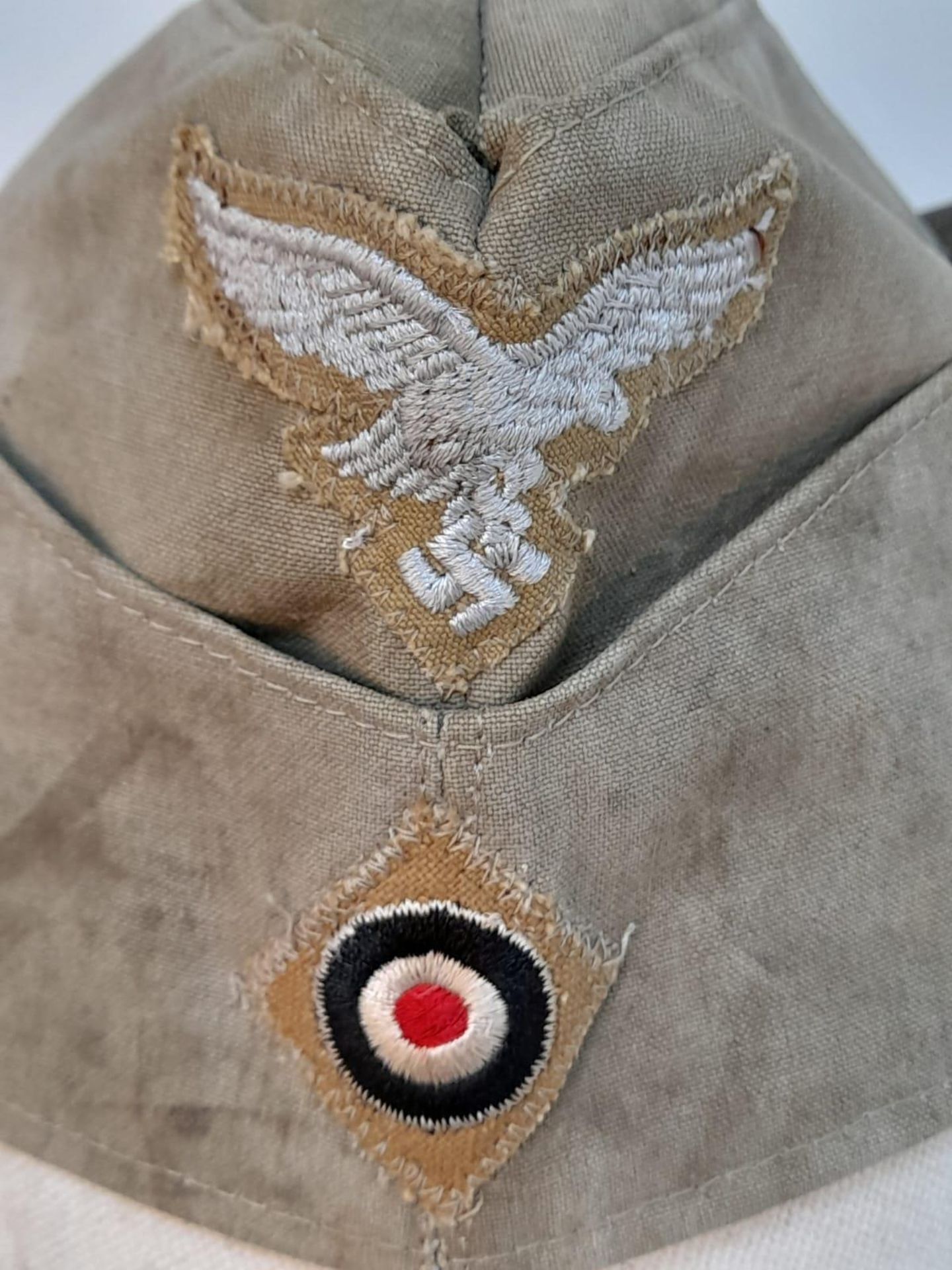 A WW2 German Africa Corps Side Cap. Faint markings on inner. - Image 3 of 5
