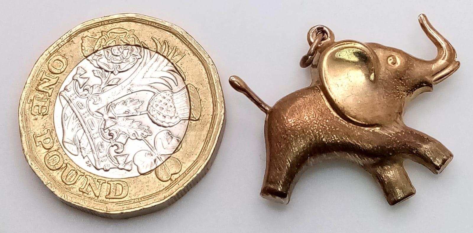 A Vintage 9K Yellow Gold Nelly the Elephant Pendant/Charm. 3cm. 1.8g weight. - Image 3 of 3