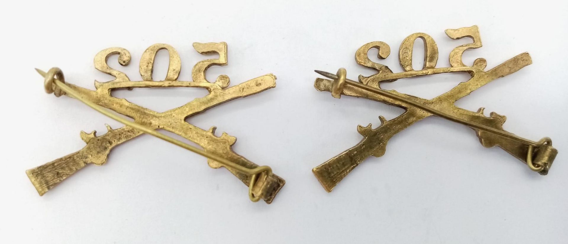 Pair of WW2 502nd Parachute Infantry Regiment Collar Badges. - Image 2 of 3