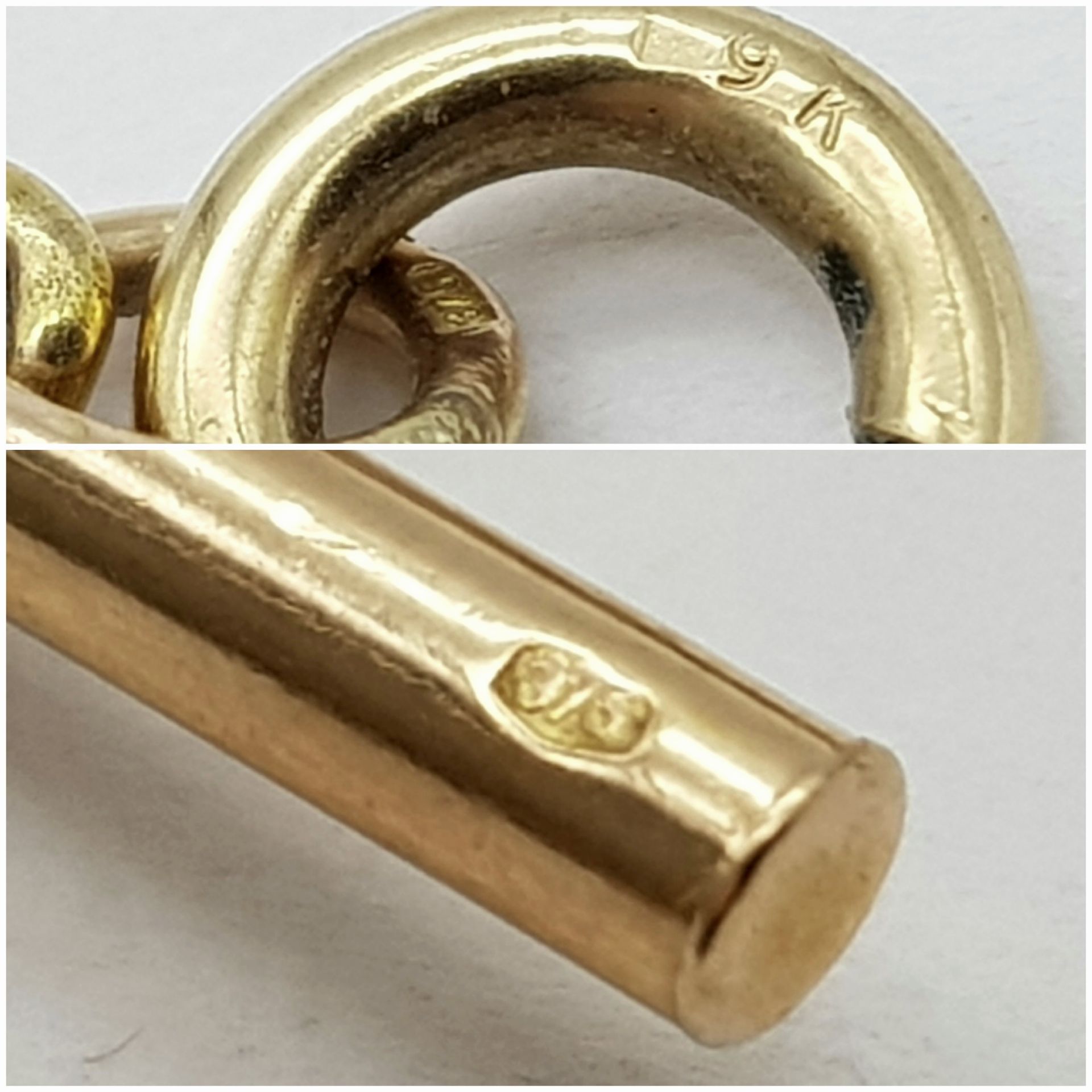 A Vintage 9K Rose Gold Chain with T-Bar. 44cm length. 7.8g - Bild 4 aus 4