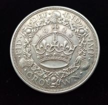 A Rare (1 of 9034) George V 1928 Wreath Silver Crown Coin. EF+ grade but please see photos.