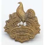 WW1 Canadian Expeditionary Force Cap Badge. 108th Selkirk/Manitoba Overseas Battalion Cap Badge.