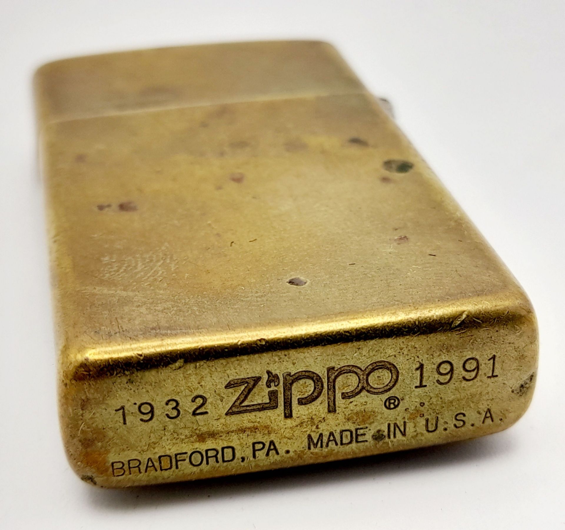 A Vintage (1991) Brass Zippo Lighter with Service Kit Tools. 1932-1991 Model, Made USA. UK - Bild 4 aus 4