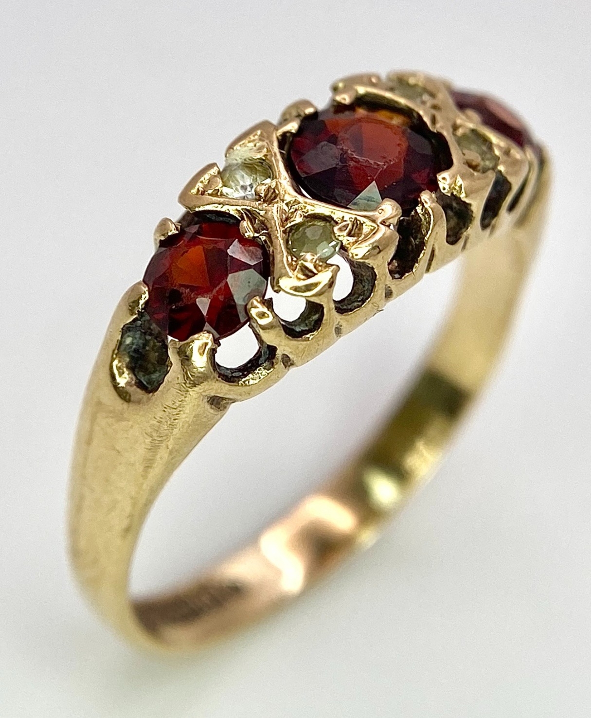 A 9K Yellow Gold, Garnet and Diamond Ring. Size K, 1.9g total weight. Comes in presentation case. - Image 6 of 7