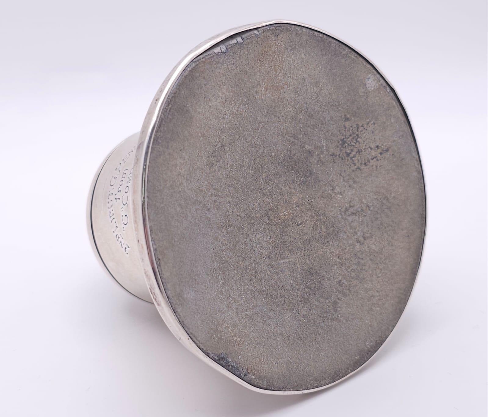 A WW2 Era Silver Inkwell in the Form of a Bell - Dedicated to 2nd Lieutenant G. Pendred from 'G' - Image 9 of 10