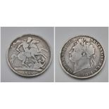 An 1822 George IIII Silver Crown. F/VF grade but please see photos.