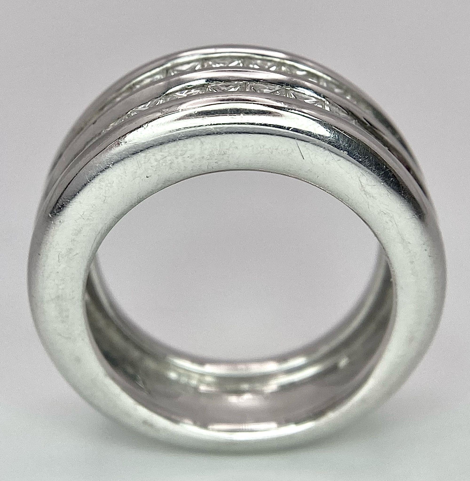 An 18K White Gold Diamond Half Eternity Ring. Two fabulous rows (20) of princess cut diamonds - 1. - Image 7 of 8
