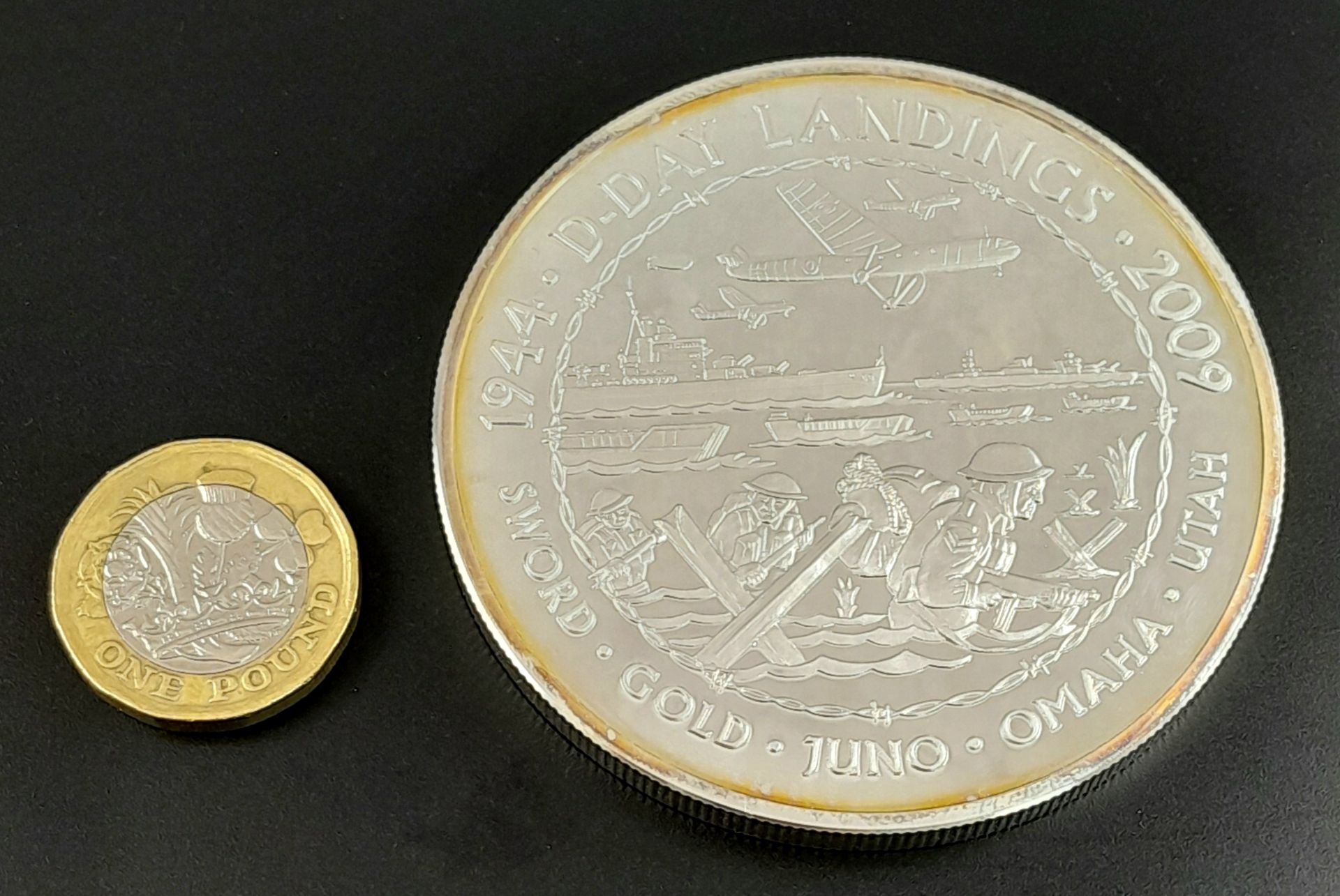 A Mint, Limited Edition, Fine Silver (999) 5 Ounce 2009, 65th Anniversary of the D-Day Landings - Bild 3 aus 5