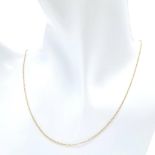 A 9K Yellow Gold Disappearing Necklace. 48cm length. 0.75g weight.