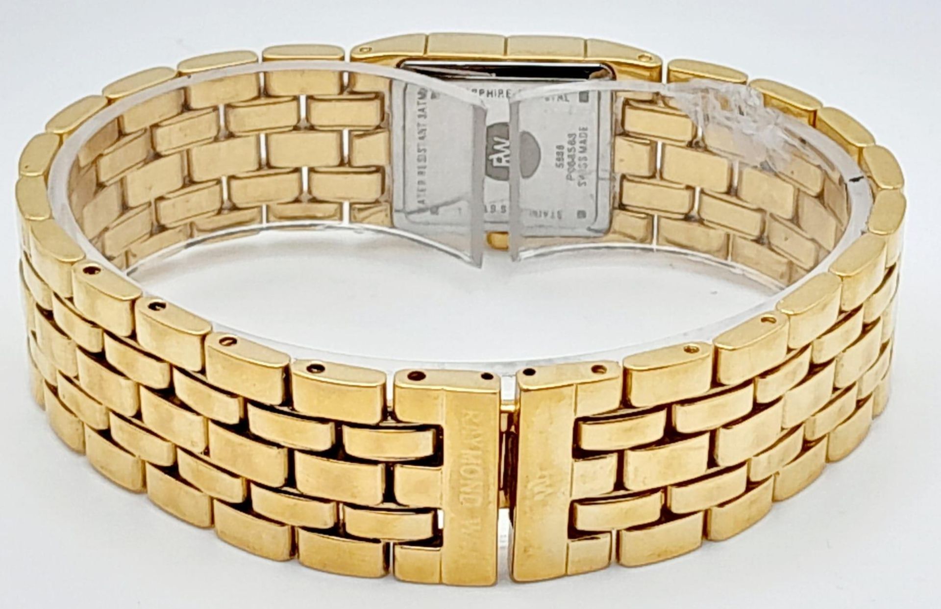 A Beautiful Gold Plated Raymond Weil Ladies Cocktail Watch. Gold plated bracelet and case - 17mm. - Image 3 of 8
