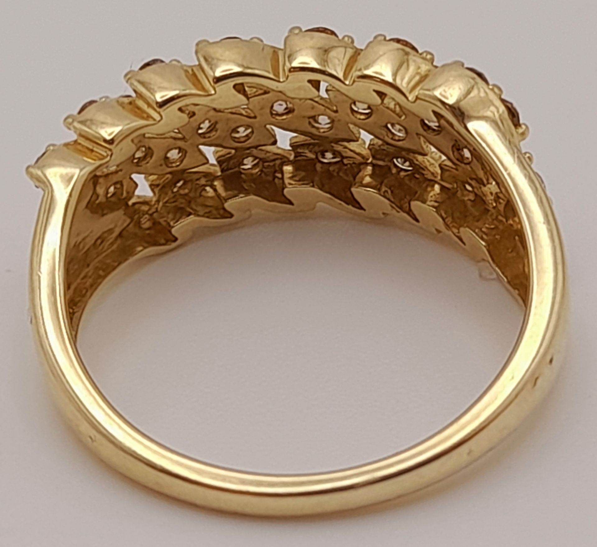 A 10K YELLOW GOLD DIAMOND SET RING. 0.50ctw, Size N1/2, 3.1g total weight. Ref: SC 8008 - Image 3 of 4